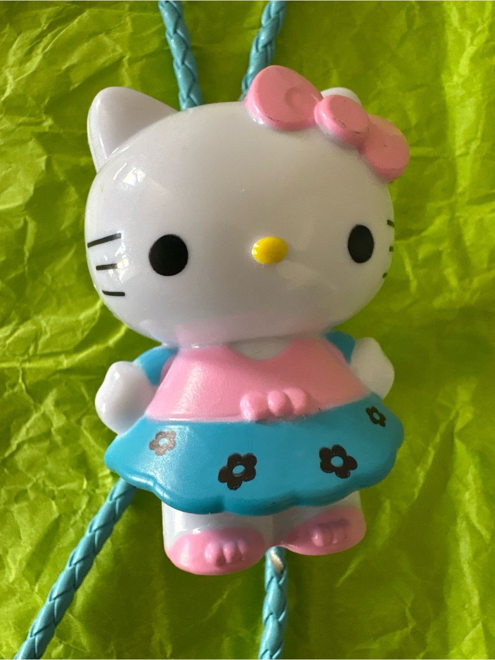Hello Kitty Blue and Pink Flower Dress Bolo Tie